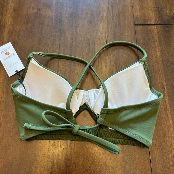 NWT Shade & Shore Bikini Top Green 34B - Picture 4 of 9